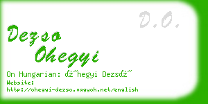 dezso ohegyi business card